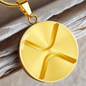 Ripple Gold Circle Necklace Stainless Steel or 18k Gold 18-22"-Express Your Love Gifts