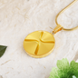 Ripple Gold Circle Necklace Stainless Steel or 18k Gold 18-22"-Express Your Love Gifts