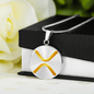 Ripple Gold Circle Necklace Stainless Steel or 18k Gold 18-22"-Express Your Love Gifts