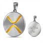 Ripple Gold Circle Necklace Stainless Steel or 18k Gold 18-22"-Express Your Love Gifts