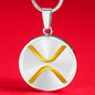 Ripple Gold Circle Necklace Stainless Steel or 18k Gold 18-22"-Express Your Love Gifts