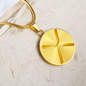 Ripple Gold Circle Necklace Stainless Steel or 18k Gold 18-22"-Express Your Love Gifts