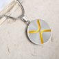 Ripple Gold Circle Necklace Stainless Steel or 18k Gold 18-22"-Express Your Love Gifts