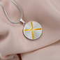 Ripple Gold Circle Necklace Stainless Steel or 18k Gold 18-22"-Express Your Love Gifts