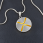Ripple Gold Circle Necklace Stainless Steel or 18k Gold 18-22"-Express Your Love Gifts