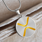 Ripple Gold Circle Necklace Stainless Steel or 18k Gold 18-22"-Express Your Love Gifts