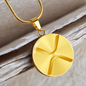 Ripple Gold Circle Necklace Stainless Steel or 18k Gold 18-22"-Express Your Love Gifts
