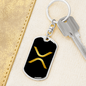 Ripple Gold Crypto Cryptocurrency Keychain Stainless Steel or 18k Gold Dog Tag Keyring-Express Your Love Gifts