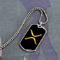 Ripple Gold Crypto Necklace Stainless Steel or 18k Gold Dog Tag 24" Chain-Express Your Love Gifts
