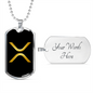 Ripple Gold Crypto Necklace Stainless Steel or 18k Gold Dog Tag 24" Chain-Express Your Love Gifts