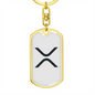 Ripple (XRP) Crypto Cryptocurrency Keychain Stainless Steel or 18k Gold Dog Tag Keyring-Express Your Love Gifts