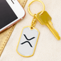 Ripple (XRP) Crypto Cryptocurrency Keychain Stainless Steel or 18k Gold Dog Tag Keyring-Express Your Love Gifts