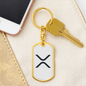 Ripple (XRP) Crypto Cryptocurrency Keychain Stainless Steel or 18k Gold Dog Tag Keyring-Express Your Love Gifts