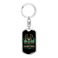 Rise & Shine Hunting Time Keychain Stainless Steel or 18k Gold Dog Tag Keyring-Express Your Love Gifts
