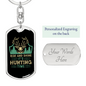 Rise & Shine Hunting Time Keychain Stainless Steel or 18k Gold Dog Tag Keyring-Express Your Love Gifts