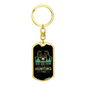 Rise & Shine Hunting Time Keychain Stainless Steel or 18k Gold Dog Tag Keyring-Express Your Love Gifts