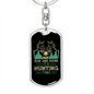 Rise & Shine Hunting Time Keychain Stainless Steel or 18k Gold Dog Tag Keyring-Express Your Love Gifts