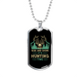 Rise & Shine Hunting Time Necklace Stainless Steel or 18k Gold Dog Tag 24" Chain-Express Your Love Gifts