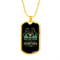 Rise & Shine Hunting Time Necklace Stainless Steel or 18k Gold Dog Tag 24" Chain-Express Your Love Gifts