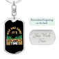 Rise & Shine Keychain Stainless Steel or 18k Gold Dog Tag Keyring-Express Your Love Gifts