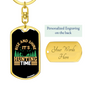 Rise & Shine Keychain Stainless Steel or 18k Gold Dog Tag Keyring-Express Your Love Gifts