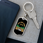 Rise & Shine Keychain Stainless Steel or 18k Gold Dog Tag Keyring-Express Your Love Gifts