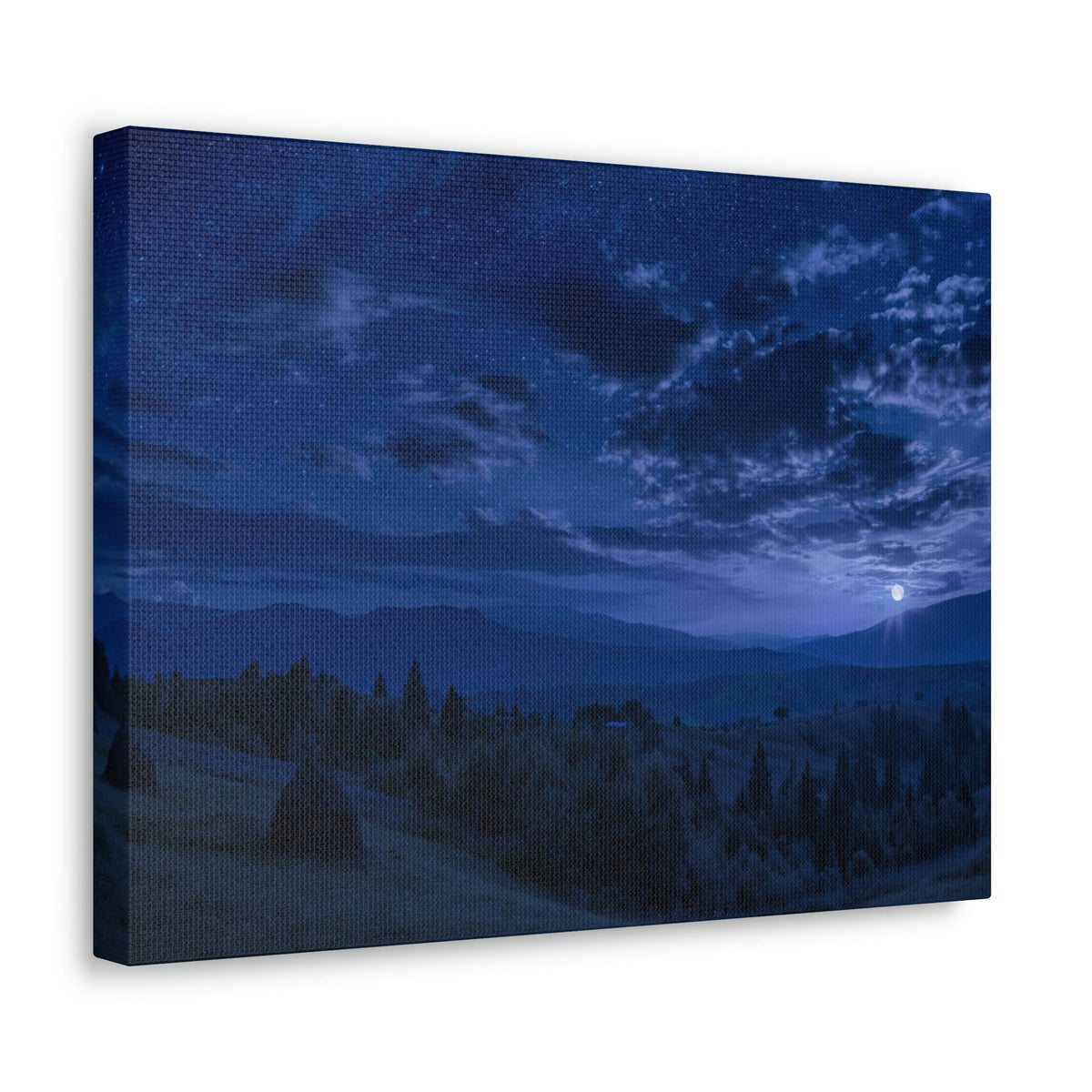 Rising of the Full Moon Scene Beautiful Dramatic and Picturesque Beauty Nature Scene Cloudy Night Sky Wall Art Ready to Hang Unframed-Express Your Love Gifts