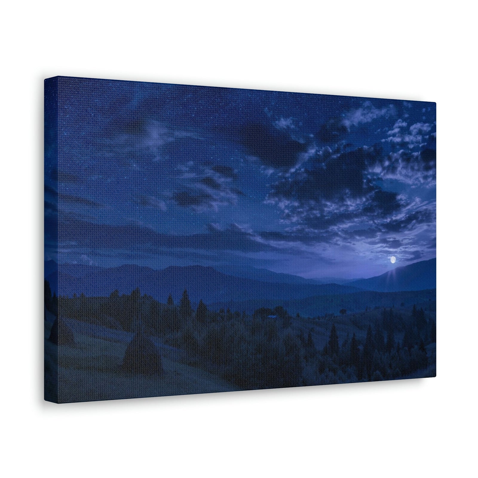 Rising of the Full Moon Scene Beautiful Dramatic and Picturesque Beauty Nature Scene Cloudy Night Sky Wall Art Ready to Hang Unframed-Express Your Love Gifts
