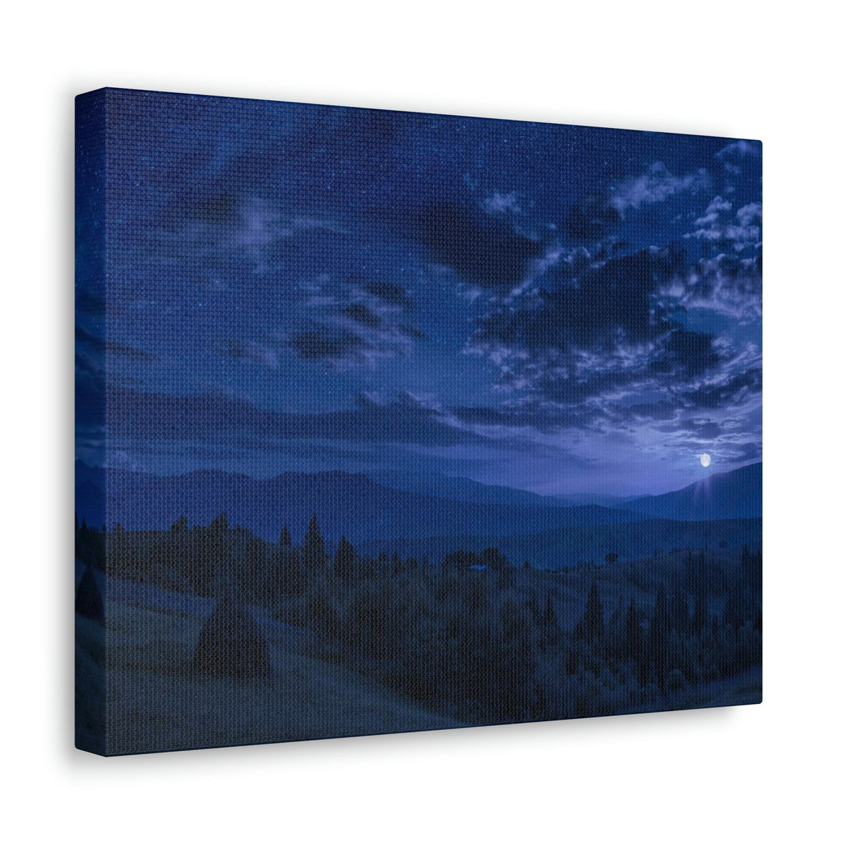 Rising of the Full Moon Scene Beautiful Dramatic and Picturesque Beauty Nature Scene Cloudy Night Sky Wall Art Ready to Hang Unframed-Express Your Love Gifts