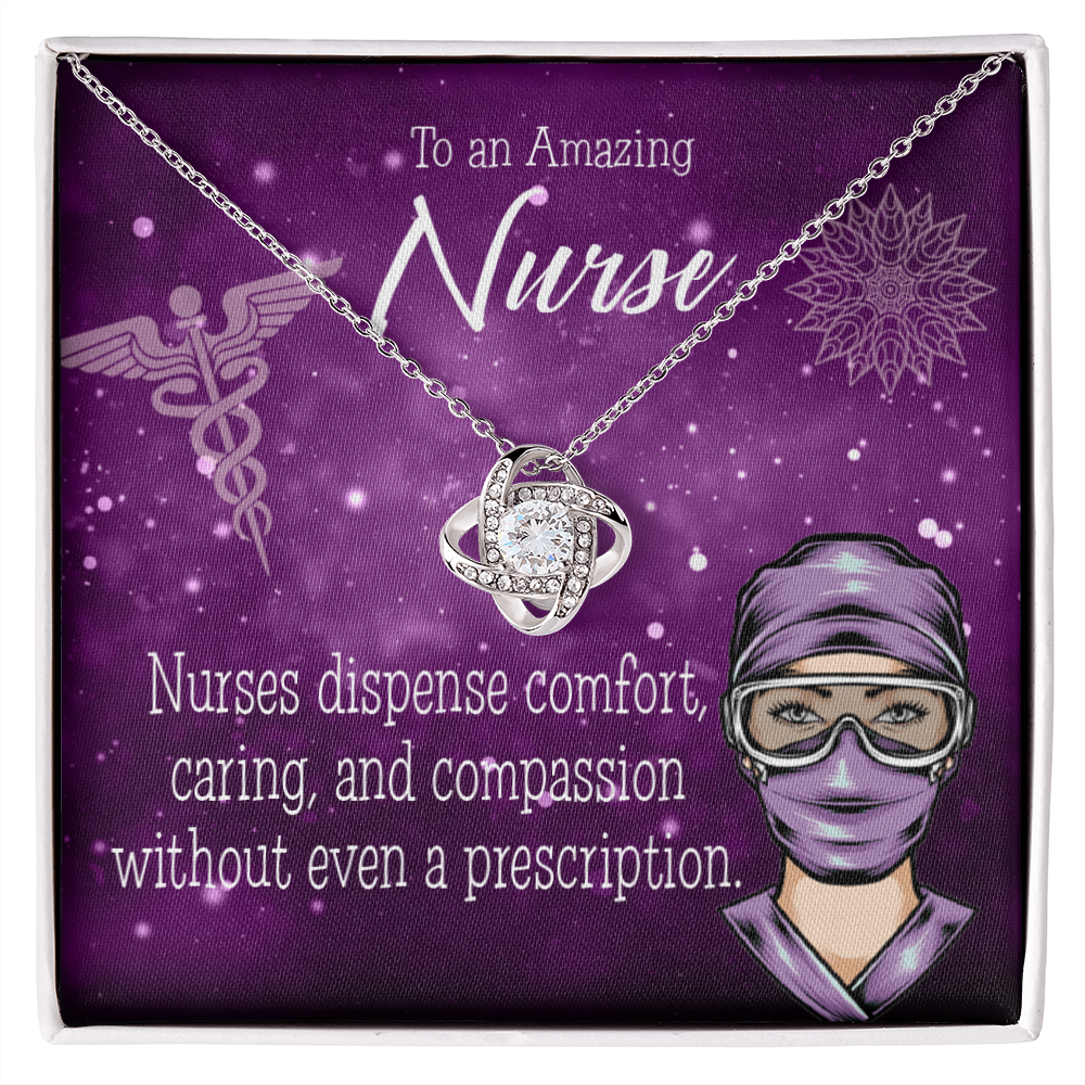 RN Caduceus Healthcare Medical Worker Nurse Appreciation Gift Infinity Knot Necklace Message Card-Express Your Love Gifts