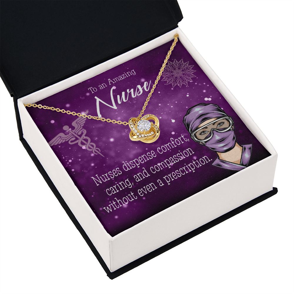 RN Caduceus Healthcare Medical Worker Nurse Appreciation Gift Infinity Knot Necklace Message Card-Express Your Love Gifts