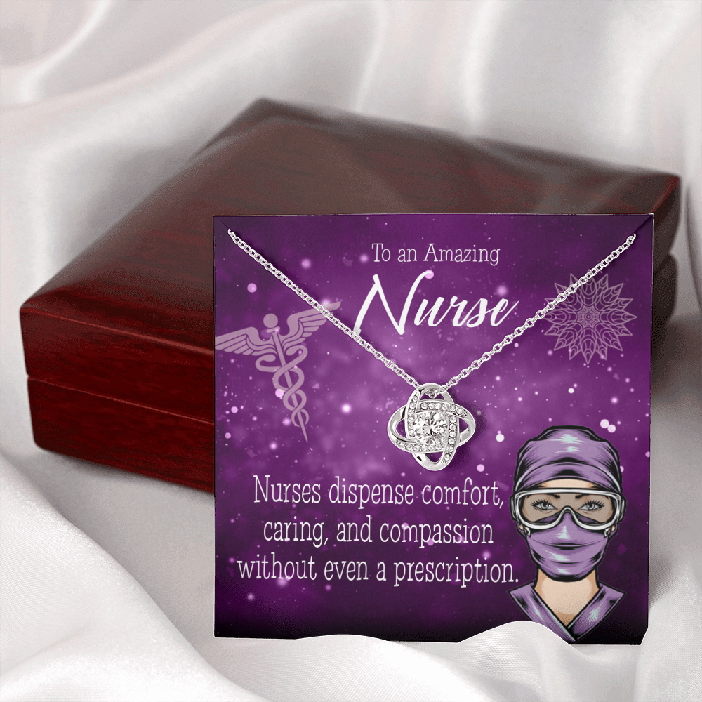 RN Caduceus Healthcare Medical Worker Nurse Appreciation Gift Infinity Knot Necklace Message Card-Express Your Love Gifts