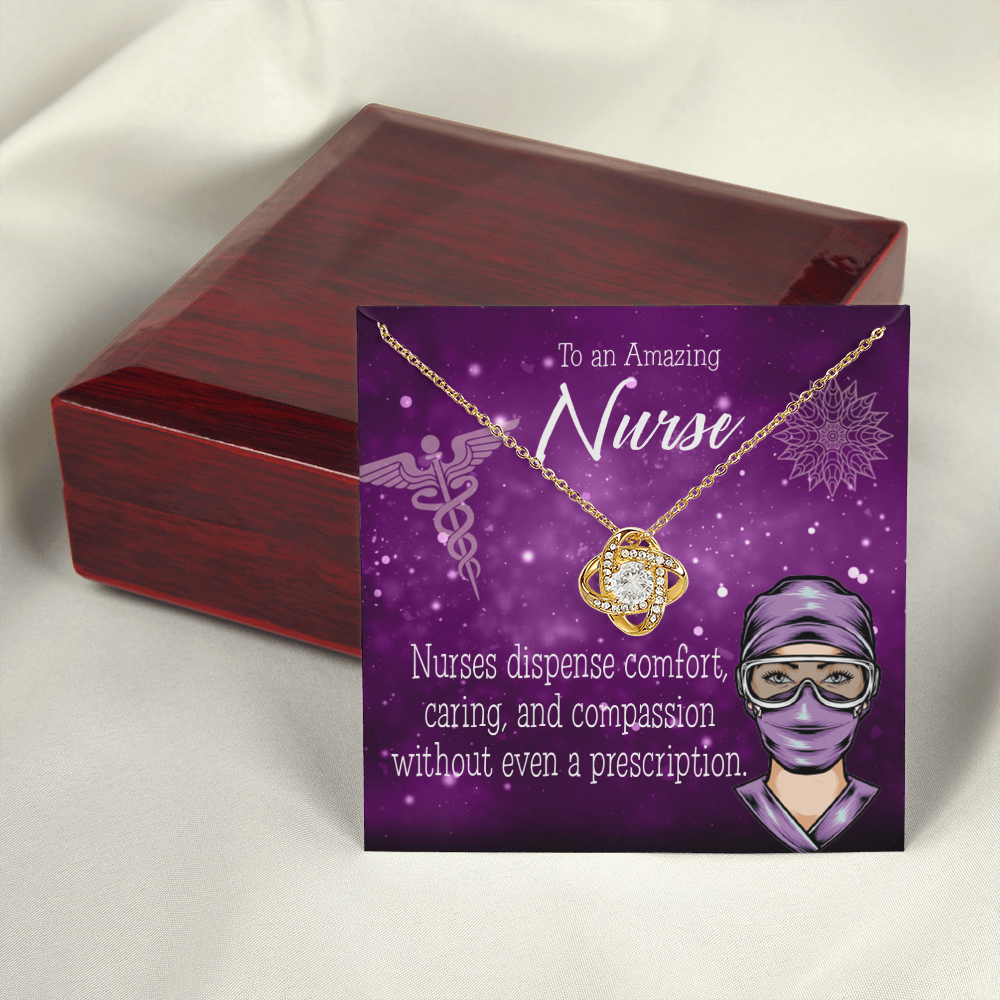 RN Caduceus Healthcare Medical Worker Nurse Appreciation Gift Infinity Knot Necklace Message Card-Express Your Love Gifts