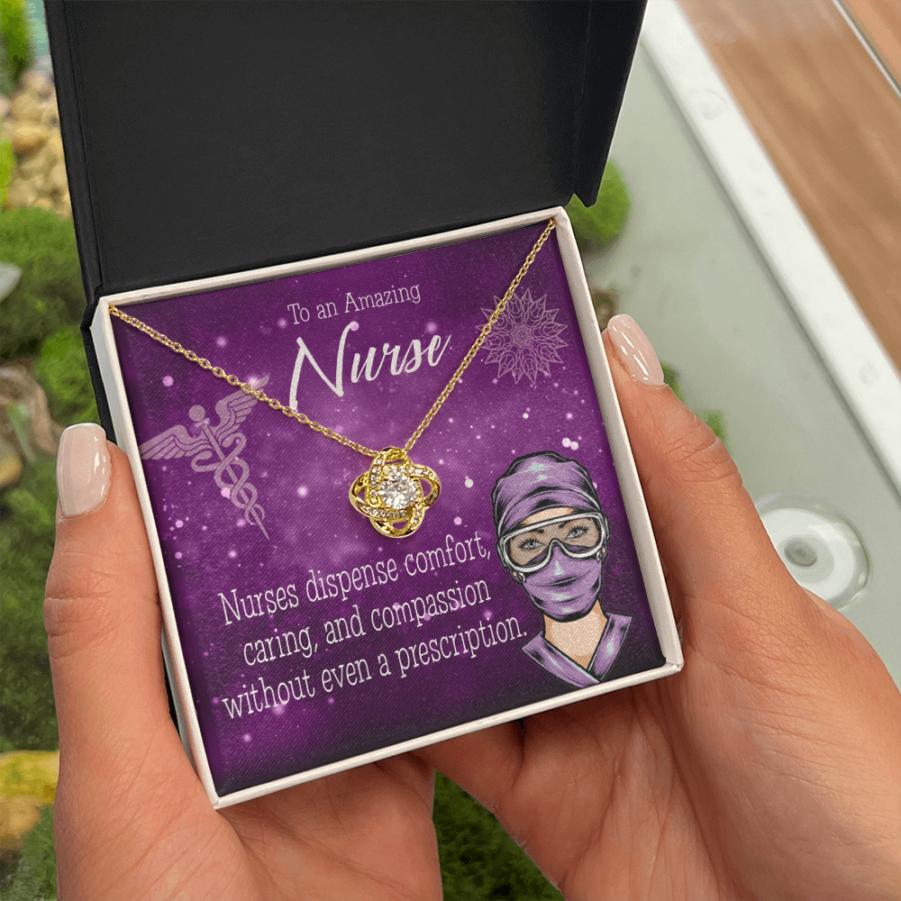 RN Caduceus Healthcare Medical Worker Nurse Appreciation Gift Infinity Knot Necklace Message Card-Express Your Love Gifts