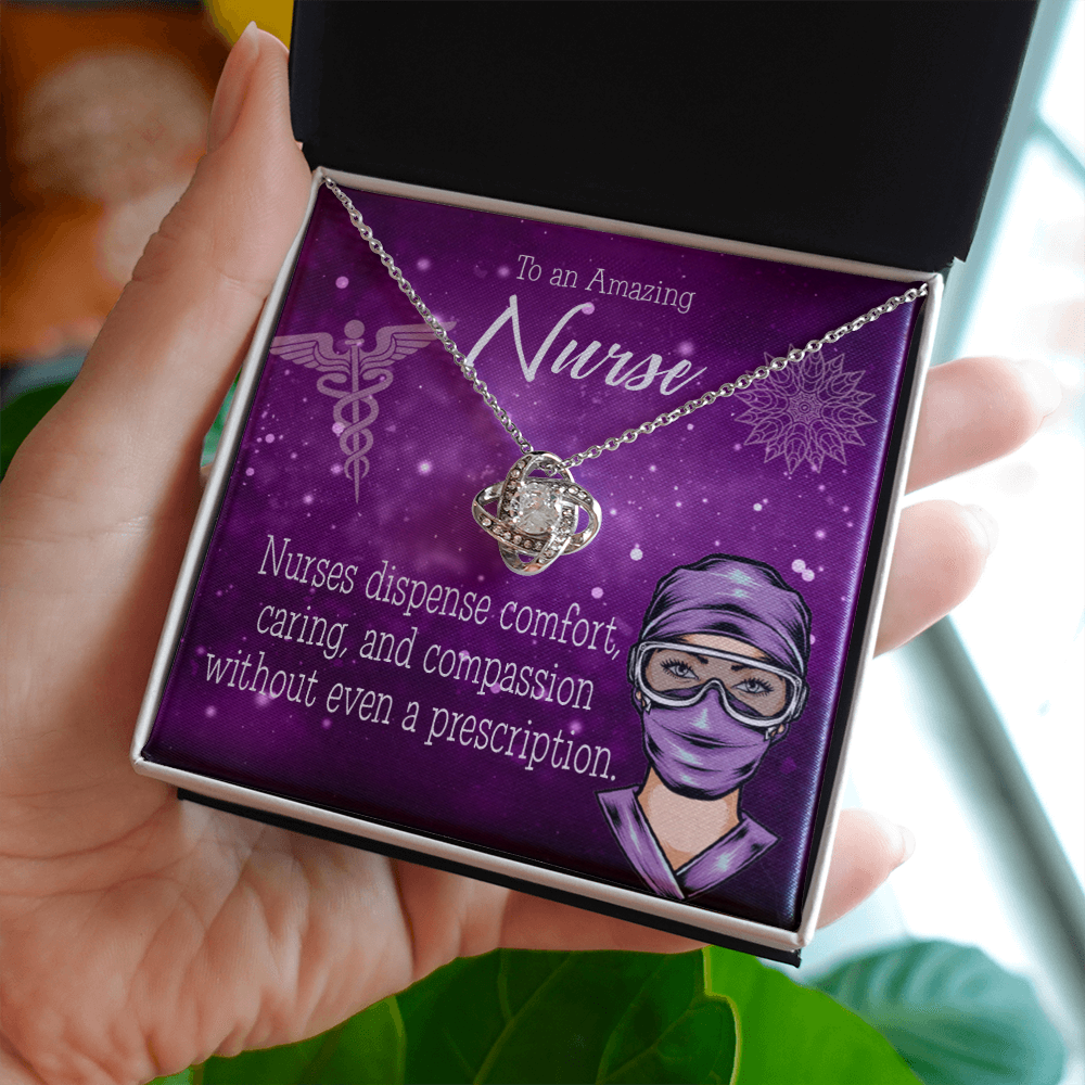 RN Caduceus Healthcare Medical Worker Nurse Appreciation Gift Infinity Knot Necklace Message Card-Express Your Love Gifts