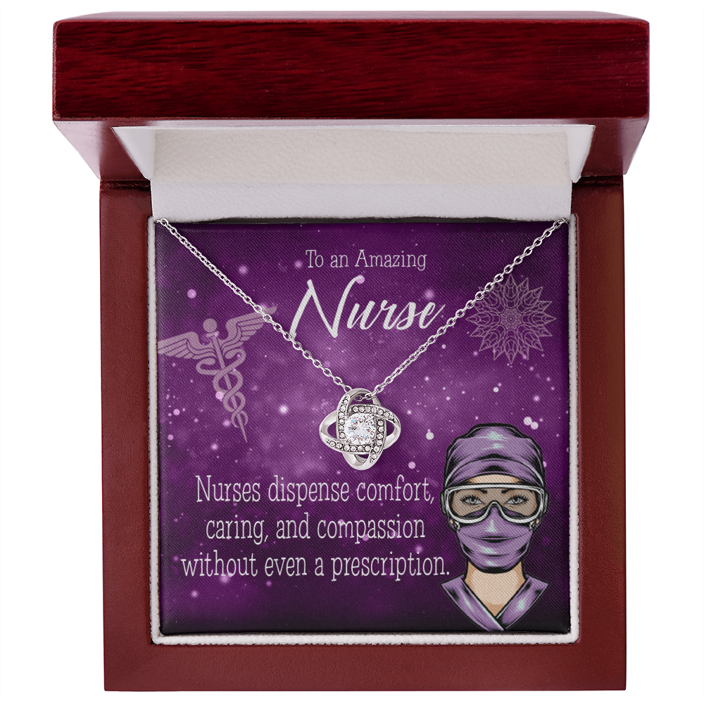 RN Caduceus Healthcare Medical Worker Nurse Appreciation Gift Infinity Knot Necklace Message Card-Express Your Love Gifts