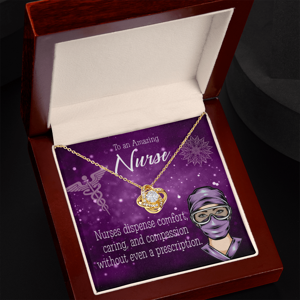 RN Caduceus Healthcare Medical Worker Nurse Appreciation Gift Infinity Knot Necklace Message Card-Express Your Love Gifts