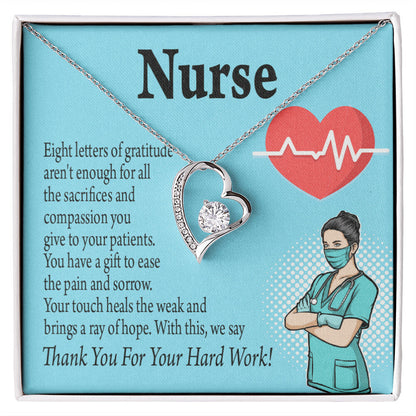 RN Nurse Gift Forever Necklace w Message Card-Express Your Love Gifts