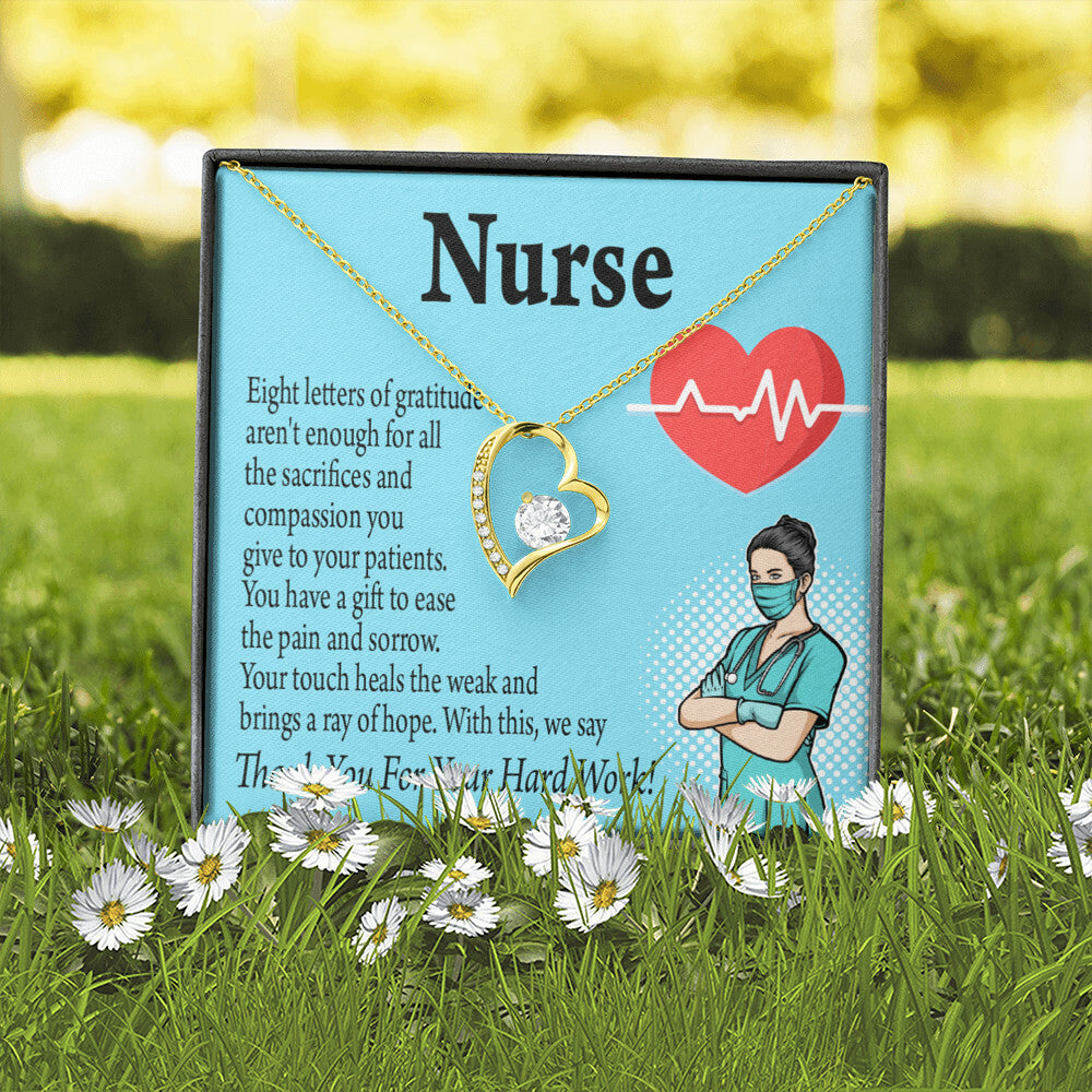 RN Nurse Gift Forever Necklace w Message Card-Express Your Love Gifts