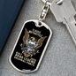 Road Legend Biker Keychain Stainless Steel or 18k Gold Dog Tag Keyring-Express Your Love Gifts