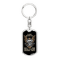 Road Legend Biker Keychain Stainless Steel or 18k Gold Dog Tag Keyring-Express Your Love Gifts