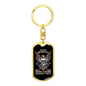 Road Legend Biker Keychain Stainless Steel or 18k Gold Dog Tag Keyring-Express Your Love Gifts