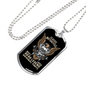 Road Legend Biker Necklace Stainless Steel or 18k Gold Dog Tag 24"-Express Your Love Gifts
