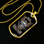 Road Legend Biker Necklace Stainless Steel or 18k Gold Dog Tag 24"-Express Your Love Gifts