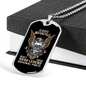 Road Legend Biker Necklace Stainless Steel or 18k Gold Dog Tag 24"-Express Your Love Gifts