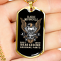 Road Legend Biker Necklace Stainless Steel or 18k Gold Dog Tag 24"-Express Your Love Gifts
