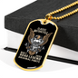 Road Legend Biker Necklace Stainless Steel or 18k Gold Dog Tag 24"-Express Your Love Gifts