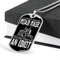 Road Rage Dog Tag Stainless Steel or 18k Gold 24" Chain-Express Your Love Gifts