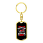 Road Rage Idiot Swivel Keychain Dog Tag Stainless Steel or 18k Gold-Express Your Love Gifts