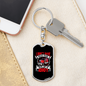 Road Rage Idiot Swivel Keychain Dog Tag Stainless Steel or 18k Gold-Express Your Love Gifts